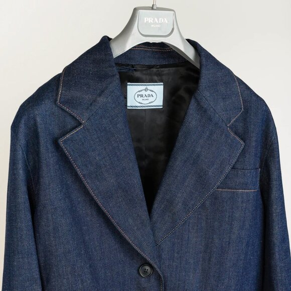 Prada AW/20 Denim Fringe Blazer - Picture 3 of 16